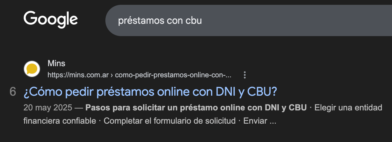 Top 6 para Kw principal de nicho
